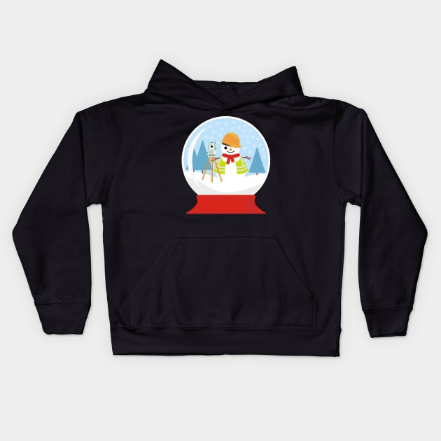 SURVEYOR SNOWBALL Kids Hoodie by AZMTH CLOTHING